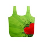 Red Heart Art Full Print Recycle Bag (S)