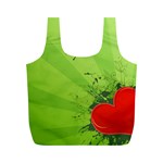 Red Heart Art Full Print Recycle Bag (M)