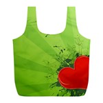 Red Heart Art Full Print Recycle Bag (L)