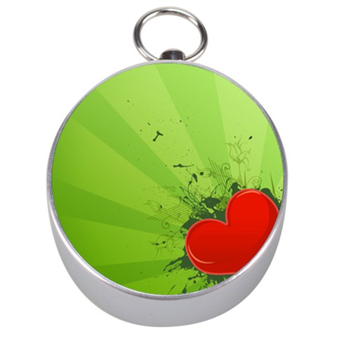 Red Heart Art Silver Compass from ArtsNow.com Front