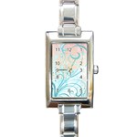 Pink Blue Pattern Rectangle Italian Charm Watch