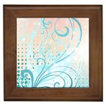 Pink Blue Pattern Framed Tile