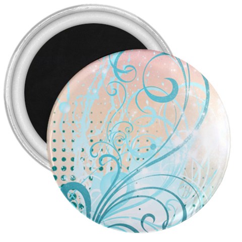 Pink Blue Pattern 3  Magnet from ArtsNow.com Front