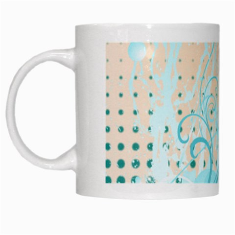 Pink Blue Pattern White Mug from ArtsNow.com Left