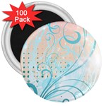 Pink Blue Pattern 3  Magnet (100 pack)