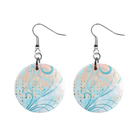 Pink Blue Pattern 1  Button Earrings from ArtsNow.com Front