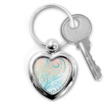 Pink Blue Pattern Key Chain (Heart)