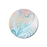 Pink Blue Pattern Rubber Coaster (Round)