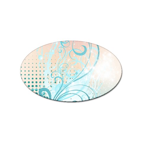 Pink Blue Pattern Sticker (Oval) from ArtsNow.com Front
