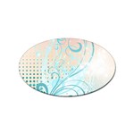 Pink Blue Pattern Sticker (Oval)