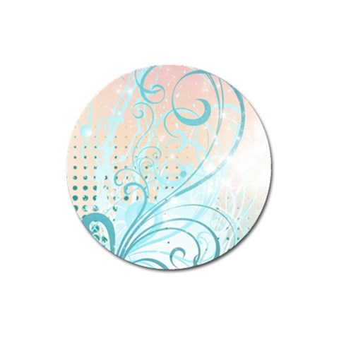 Pink Blue Pattern Magnet 3  (Round) from ArtsNow.com Front