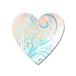 Pink Blue Pattern Magnet (Heart)