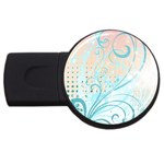 Pink Blue Pattern USB Flash Drive Round (2 GB)