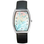 Pink Blue Pattern Barrel Style Metal Watch