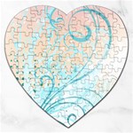 Pink Blue Pattern Jigsaw Puzzle (Heart)