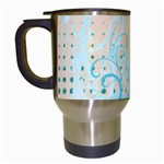 Pink Blue Pattern Travel Mug (White)
