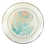 Pink Blue Pattern Porcelain Plate