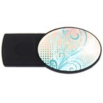 Pink Blue Pattern USB Flash Drive Oval (4 GB)