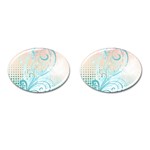 Pink Blue Pattern Cufflinks (Oval)