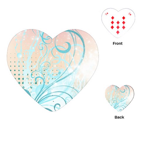 Pink Blue Pattern Playing Cards (Heart) from ArtsNow.com Front