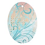 Pink Blue Pattern Oval Ornament (Two Sides)