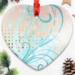 Pink Blue Pattern Heart Ornament (Two Sides)