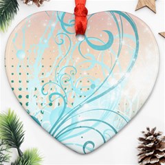 Pink Blue Pattern Heart Ornament (Two Sides) from ArtsNow.com Back