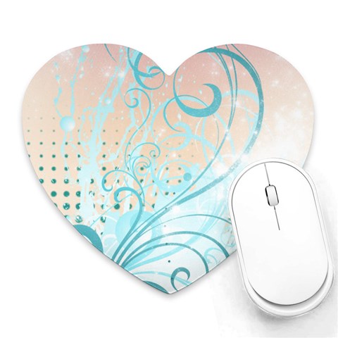 Pink Blue Pattern Heart Mousepad from ArtsNow.com Front