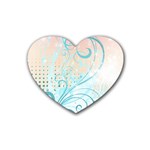 Pink Blue Pattern Rubber Coaster (Heart)