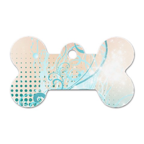 Pink Blue Pattern Dog Tag Bone (One Side) from ArtsNow.com Front