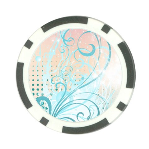 Pink Blue Pattern Poker Chip Card Guard from ArtsNow.com Front