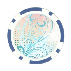Pink Blue Pattern Poker Chip Card Guard from ArtsNow.com Back
