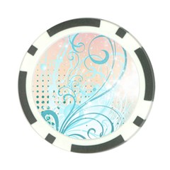 Pink Blue Pattern Poker Chip Card Guard (10 pack) from ArtsNow.com Front