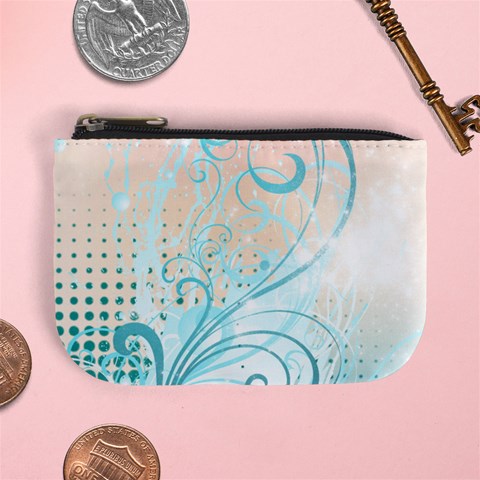 Pink Blue Pattern Mini Coin Purse from ArtsNow.com Front