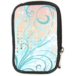 Pink Blue Pattern Compact Camera Leather Case