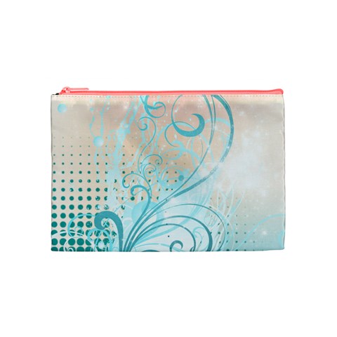 Pink Blue Pattern Cosmetic Bag (Medium) from ArtsNow.com Front
