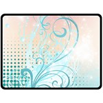 Pink Blue Pattern Fleece Blanket (Large)