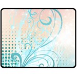 Pink Blue Pattern Fleece Blanket (Medium)