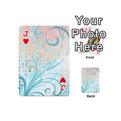 Jack Pink Blue Pattern Playing Cards 54 (Mini) from ArtsNow.com Front - HeartJ