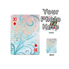 Pink Blue Pattern Playing Cards 54 (Mini) from ArtsNow.com Front - Diamond10