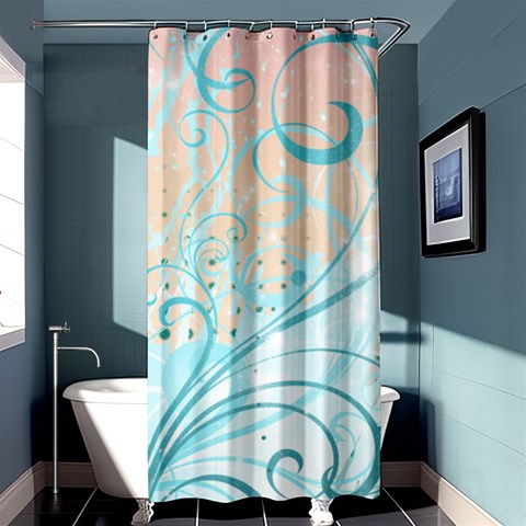 Pink Blue Pattern Shower Curtain 36  x 72  (Stall) from ArtsNow.com Curtain(36 X72 ) - 33.26 x66.24  Curtain(36 X72 )