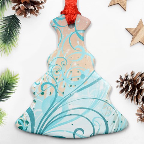 Pink Blue Pattern Ornament (Christmas Tree)  from ArtsNow.com Front