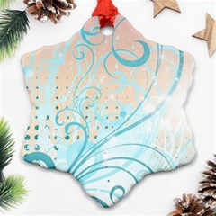 Pink Blue Pattern Snowflake Ornament (Two Sides) from ArtsNow.com Front