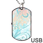 Pink Blue Pattern Dog Tag USB Flash (One Side)