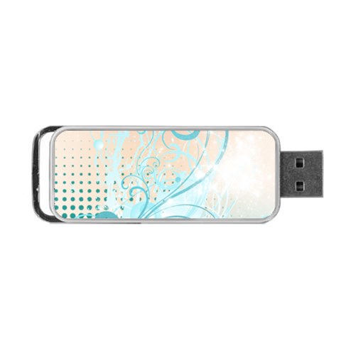 Pink Blue Pattern Portable USB Flash (Two Sides) from ArtsNow.com Front
