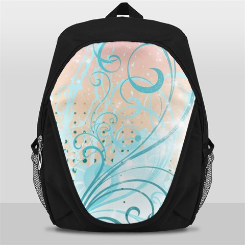 Pink Blue Pattern Backpack Bag from ArtsNow.com Front