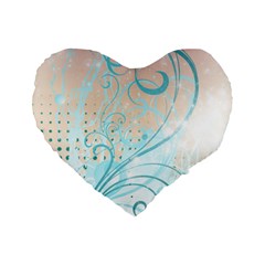 Pink Blue Pattern Standard 16  Premium Heart Shape Cushion  from ArtsNow.com Front