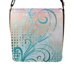 Pink Blue Pattern Flap Closure Messenger Bag (L)