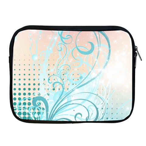 Pink Blue Pattern Apple iPad Zipper Case from ArtsNow.com Front