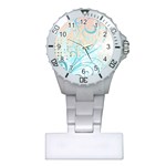 Pink Blue Pattern Plastic Nurses Watch